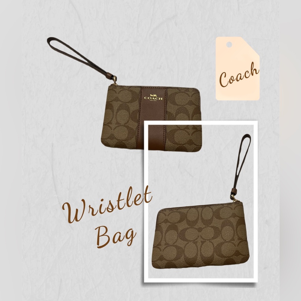 Coach Zip Wristlet Canva for Women